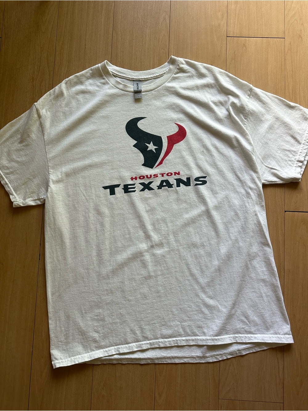 White Houston Texans Tshirt Size XL Gildan Heavy NFL Football TX Fall Classic